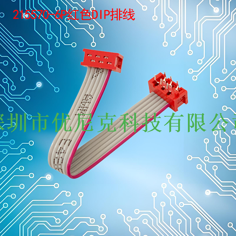 UNK-2.54-215570系列红色DIP灰排线4P-26P