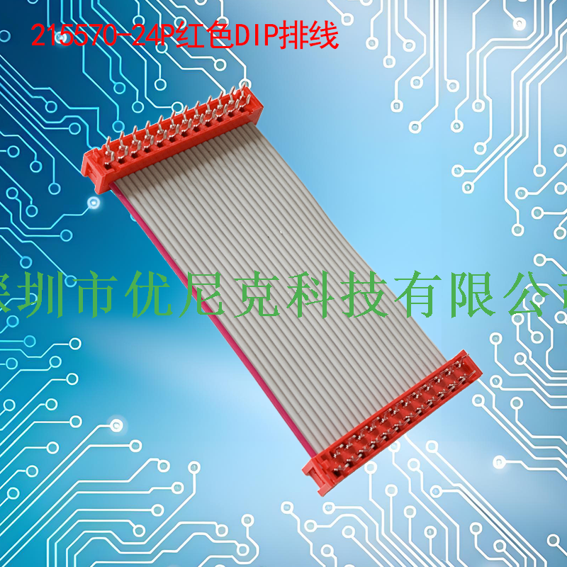 UNK-2.54-215570系列红色DIP灰排线4P-26P