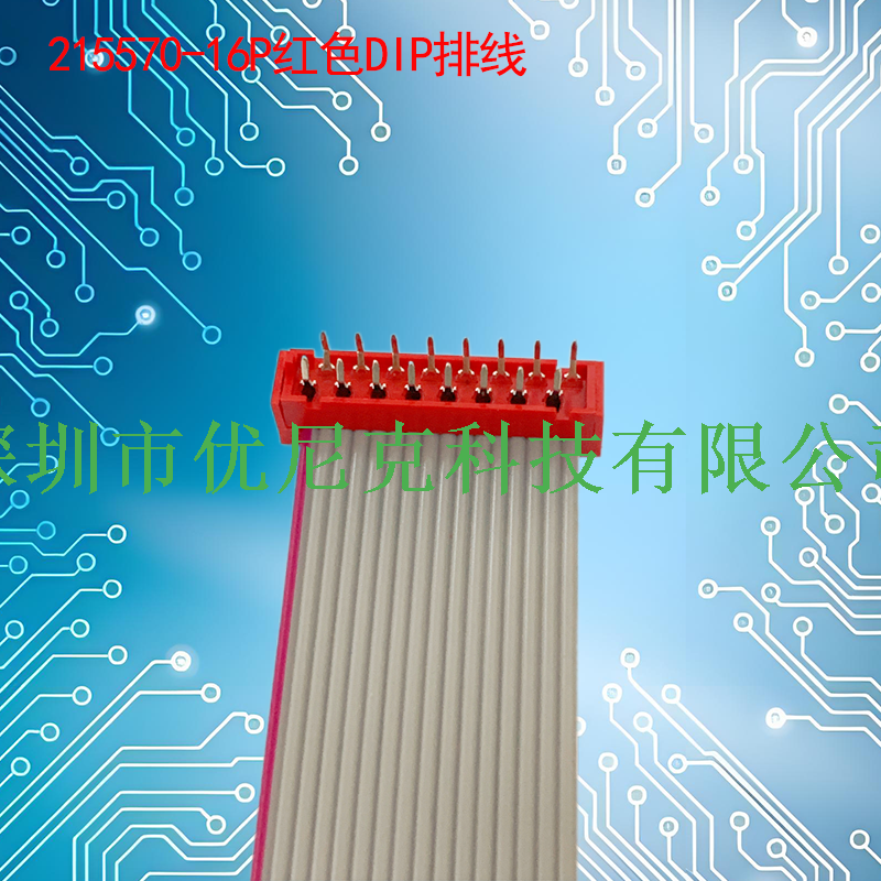 UNK-2.54-215570系列红色DIP灰排线4P-26P