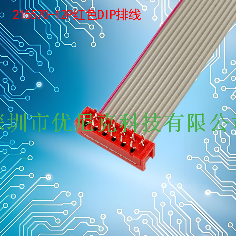 UNK-2.54-215570系列红色DIP灰排线4P-26P