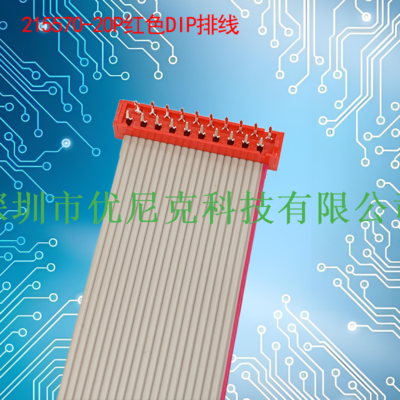 UNK-2.54-215570系列红色DIP灰排线4P-26P