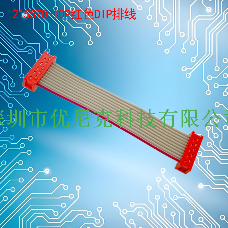 UNK-2.54-215570系列红色DIP灰排线4P-26P