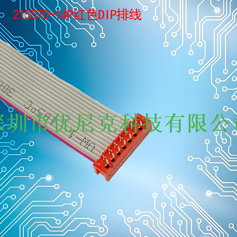 UNK-2.54-215570系列红色DIP灰排线4P-26P